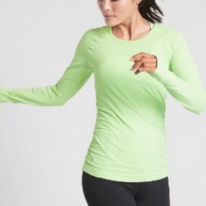 Athleta Speedlight Seamless Long-Sleeve Top in Sonic Mint Sz Medium